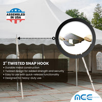 Load image into Gallery viewer, 2&quot; Ratchet Tent Strap With Delta Ring And Twisted Snap Hook
