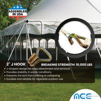 Load image into Gallery viewer, 2&quot; Double Leg Ratchet Tent Strap With Delta Rings And Wire J Hook
