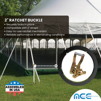 Load image into Gallery viewer, 2&quot; Double Leg Ratchet Tent Strap With Delta Rings And Wire J Hook
