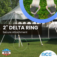 Load image into Gallery viewer, 2&quot; Double Leg Ratchet Tent Strap With Delta Rings And Wire J Hook
