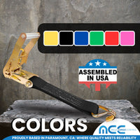 Load image into Gallery viewer, USA 2&quot; Tie Down Ratchet Replacement Short Fixed End Strap w/ J Hook
