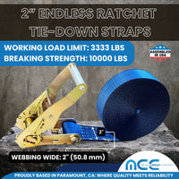 Load image into Gallery viewer, 2&quot; Utility Endless Ratchet Tie Down Strap (Standard Ratchet)
