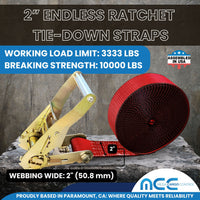Load image into Gallery viewer, 2&quot; Utility Endless Ratchet Tie Down Strap (Standard Ratchet)
