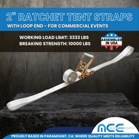 Load image into Gallery viewer, USA 2&quot; Ratchet Tent Strap With Loop End
