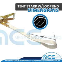 Load image into Gallery viewer, USA 2&quot; Ratchet Tent Strap With Loop End
