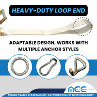 Load image into Gallery viewer, USA 2&quot; Ratchet Tent Strap With Loop End
