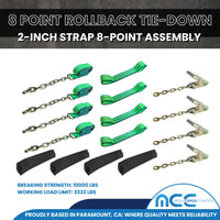 Load image into Gallery viewer, Heavy Duty 8 Point Rollback Tie Down System w/ Chain End

