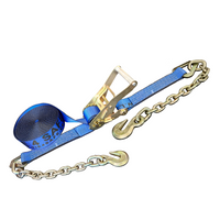 Load image into Gallery viewer, 2&quot; Ratchet Tie Down Strap With Chain Extensions
