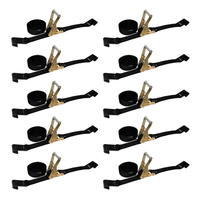 Load image into Gallery viewer, 10 Pack - 2" x 30' Heavy Duty Ratchet Tie Down Strap With Flat Hooks
