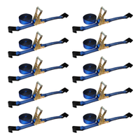 Load image into Gallery viewer, 10 Pack - 2" x 30' Heavy Duty Ratchet Tie Down Strap With Flat Hooks
