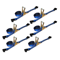 Load image into Gallery viewer, 6 Pack - 2" x 30' Heavy Duty Ratchet Tie Down Strap With Flat Hooks
