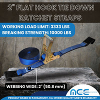 Load image into Gallery viewer, 2&quot; Heavy Duty Ratchet Tie Down Strap w/ Flat Hooks
