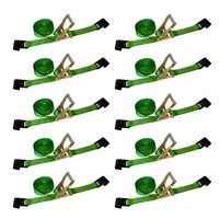 Load image into Gallery viewer, 10 Pack - 2" x 30' Heavy Duty Ratchet Tie Down Strap With Flat Hooks
