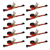 Load image into Gallery viewer, 10 Pack - 2" x 30' Heavy Duty Ratchet Tie Down Strap With Flat Hooks
