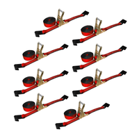 Load image into Gallery viewer, 8 Pack - 2" x 30' Heavy Duty Ratchet Tie Down Strap With Flat Hooks
