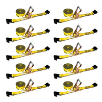 Load image into Gallery viewer, 10 Pack - 2" x 30' Heavy Duty Ratchet Tie Down Strap With Flat Hooks

