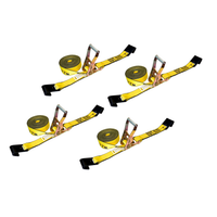 Load image into Gallery viewer, 4 Pack - 2" x 30' Heavy Duty Ratchet Tie Down Strap With Flat Hooks
