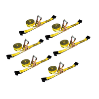 Load image into Gallery viewer, 6 Pack - 2" x 30' Heavy Duty Ratchet Tie Down Strap With Flat Hooks
