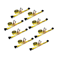 Load image into Gallery viewer, 8 Pack - 2" x 30' Heavy Duty Ratchet Tie Down Strap With Flat Hooks
