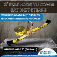 Load image into Gallery viewer, 2&quot; Heavy Duty Ratchet Tie Down Strap w/ Flat Hooks
