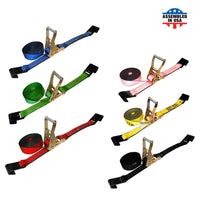 Load image into Gallery viewer, 2&quot; Heavy Duty Ratchet Tie Down Strap w/ Flat Hooks
