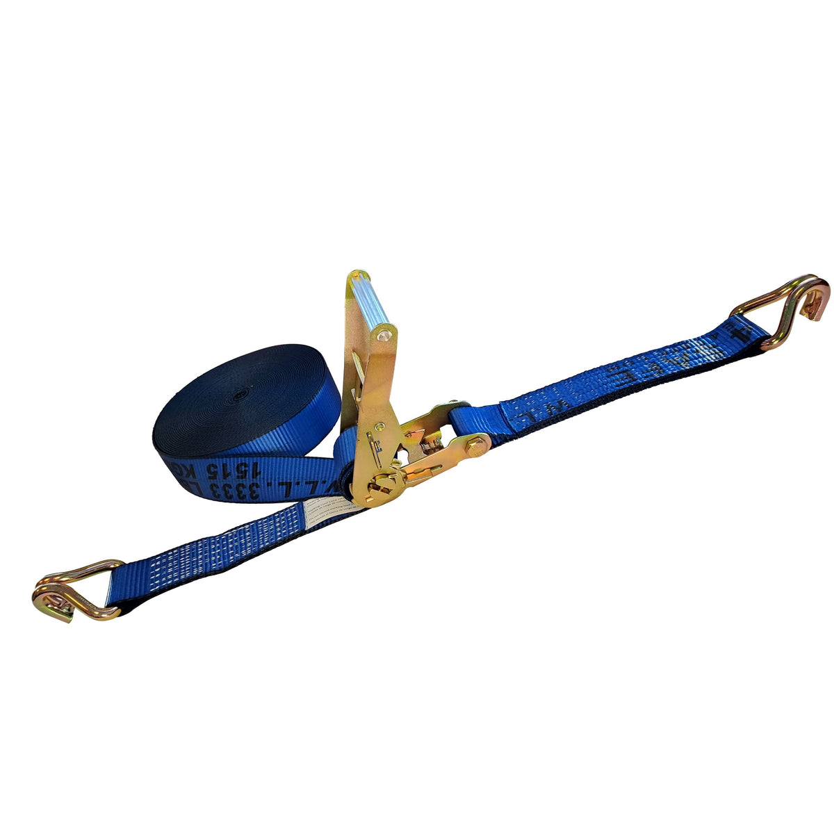 2" Heavy Duty Ratchet Tie Down Strap w/ J Wire Hooks