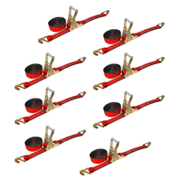 Load image into Gallery viewer, 8 Pack - 2" x 30FT Heavy Duty Ratchet Tie Down Strap With J Wire Hooks
