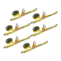 Load image into Gallery viewer, 6 Pack - 2" x 30FT Heavy Duty Ratchet Tie Down Strap With J Wire Hooks
