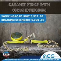 Load image into Gallery viewer, 2&quot; Ratchet Tie Down Strap With Chain Extensions
