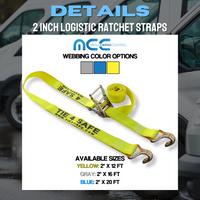 Load image into Gallery viewer, 2&quot; Logistic E-Track Ratchet Straps With J Hook

