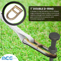 Load image into Gallery viewer, 1&quot; Ratchet Tent Strap With Snap Hook And Double Bar D-Ring Lasso Strap
