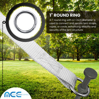 Load image into Gallery viewer, 1&quot; Ratchet Tent Strap with O-Ring fitting and Snap Hook strap
