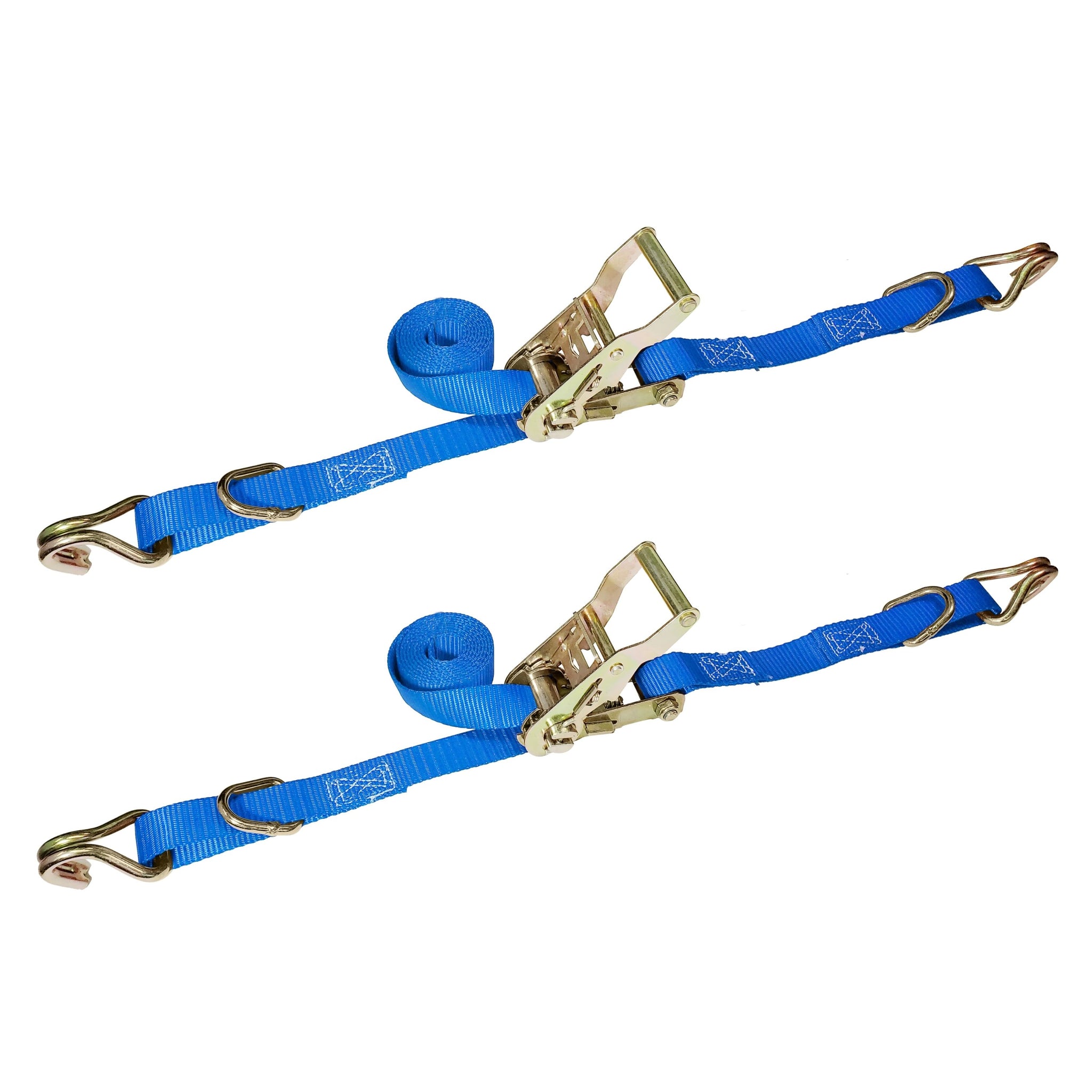 2-Pack Blue 1 inch x 6 foot J Hook D Ring