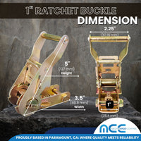 Load image into Gallery viewer, 2Pack 1&quot; x 6 ft Ratchet Straps W/ J-Hook &amp; D Ring
