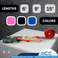 Load image into Gallery viewer, USA 1&quot; Ratchet Buckle Strap w/ S Hooks
