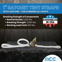 Load image into Gallery viewer, 1&quot; Ratchet Tent Strap With Loop End
