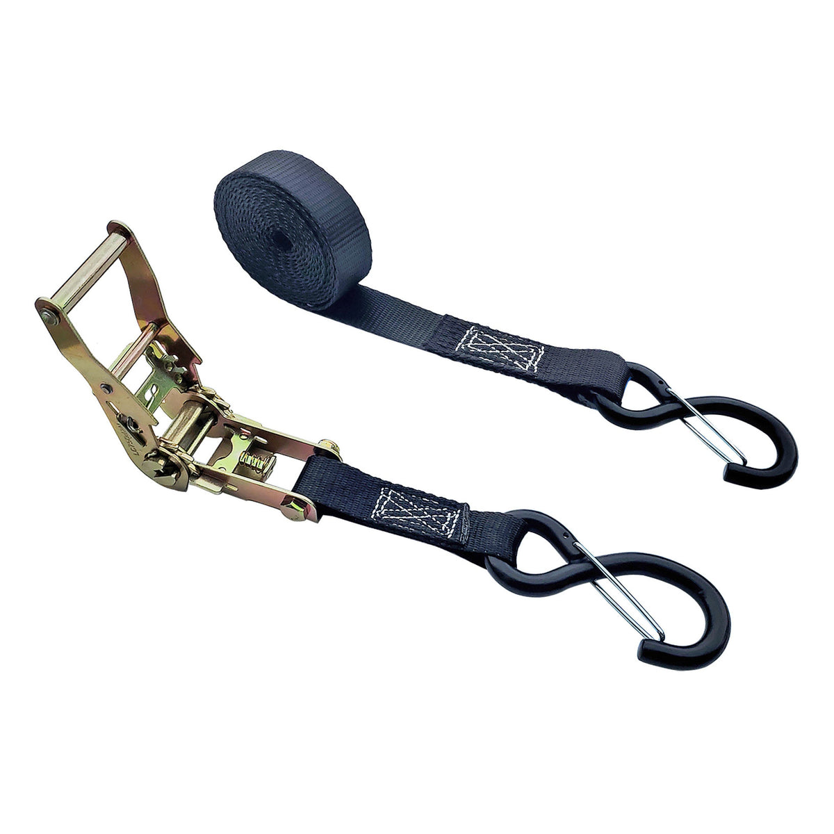 USA 1" Ratchet Buckle Strap With 2 Keeper S Hooks