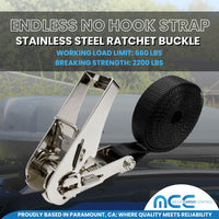 Load image into Gallery viewer, 1&quot; x 12&#39; Stainless Steel Ratchet Endless Strap - 4 Pack
