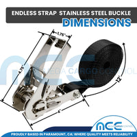 Load image into Gallery viewer, 1&quot; x 12&#39; Stainless Steel Ratchet Endless Strap - 4 Pack

