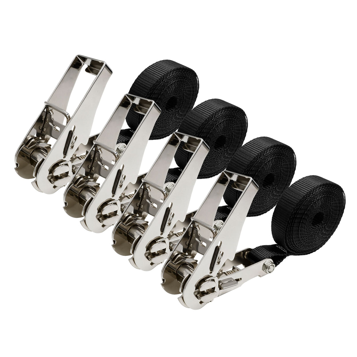 1" x 12' Stainless Steel Ratchet Endless Strap - 4 Pack