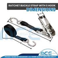 Load image into Gallery viewer, 4 Pack 1&quot; x 12&#39; Stainless Steel Ratchet Buckle With S Hook Strap
