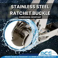 Load image into Gallery viewer, 4 Pack 1&quot; x 12&#39; Stainless Steel Ratchet Buckle With S Hook Strap
