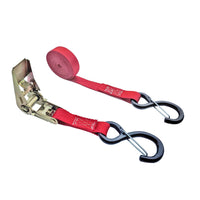Load image into Gallery viewer, USA 1&quot; Ratchet Tie Down Strap With 2 S Hooks With Keeper
