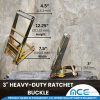 Load image into Gallery viewer, USA 3&quot; 4&quot; Ratchet Tie Down Short Fixed End Strap w/Flat Hook
