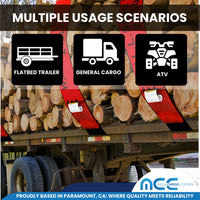 Load image into Gallery viewer, USA 3&quot; 4&quot; Ratchet Tie Down Short Fixed End Strap w/Flat Hook
