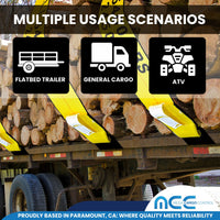 Load image into Gallery viewer, USA 3&quot; 4&quot; Ratchet Tie Down Short Fixed End Strap w/Flat Hook
