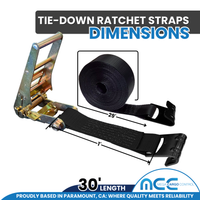 Load image into Gallery viewer, 2 Pack - 3" x 30' Ratchet Tie Down Strap w/ Flat Hooks
