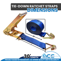 Load image into Gallery viewer, 10 Pack 3" x 30' Ratchet Tie Down Strap w/ J Wire Hooks
