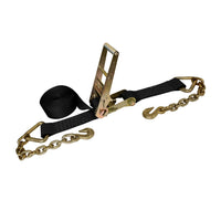 Load image into Gallery viewer, 3&quot; Ratchet Tie Down Strap w/ Chain Extensions
