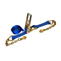 Load image into Gallery viewer, 3&quot; Ratchet Tie Down Strap w/ Chain Extensions
